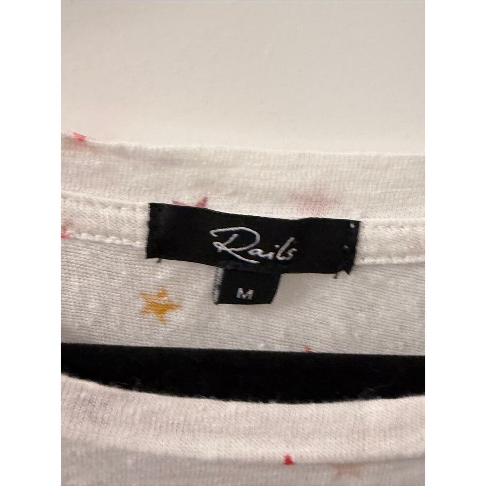 Rails M White Star Print Short Sleeve Graphic Tee - Picture 4 of 5
